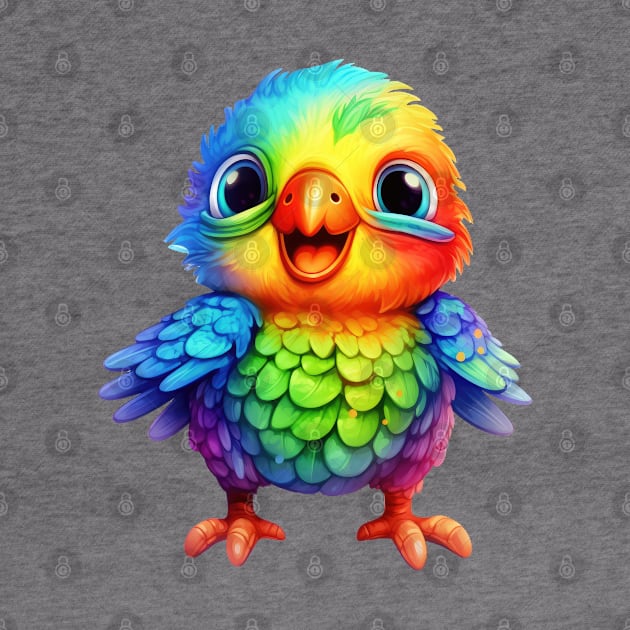 Rainbow Baby Bird by Chromatic Fusion Studio